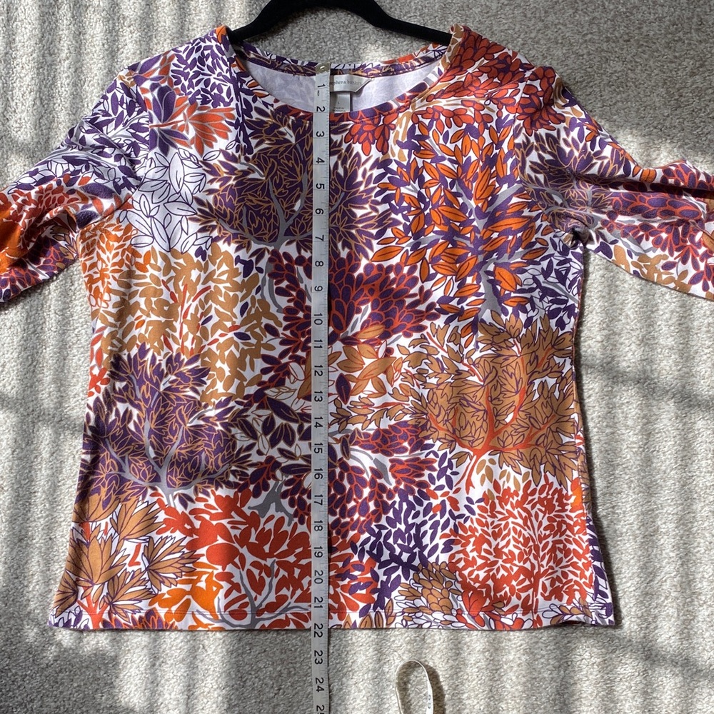 Christopher & Banks Autumn Leaf Print Blouse - Picture 4 of 5